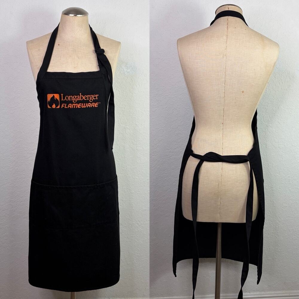 Longaberger Flameware Black Kitchen Apron Corner Stone by Port Authority, grill